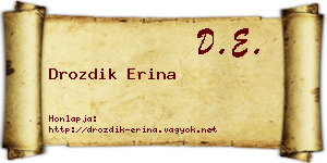 Drozdik Erina névjegykártya